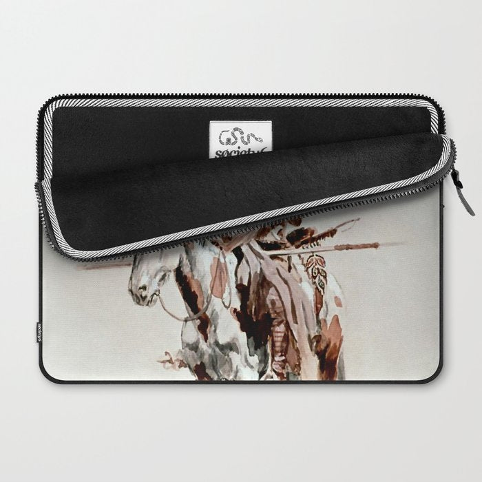 âPowderfaceâ Western Art by Charles M Russell Laptop Sleeve Gallery Image 2