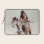 âPowderfaceâ Western Art by Charles M Russell Laptop Sleeve Gallery Image 1
