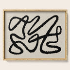 Line art abstract black 1 Serving Tray Gallery Image 1