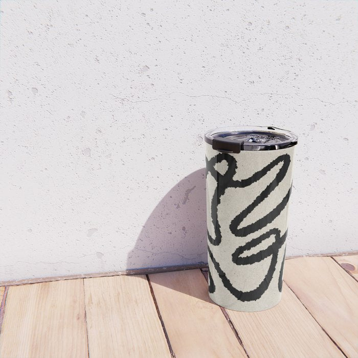 Line art abstract black 1 Travel Mug Gallery Image 4