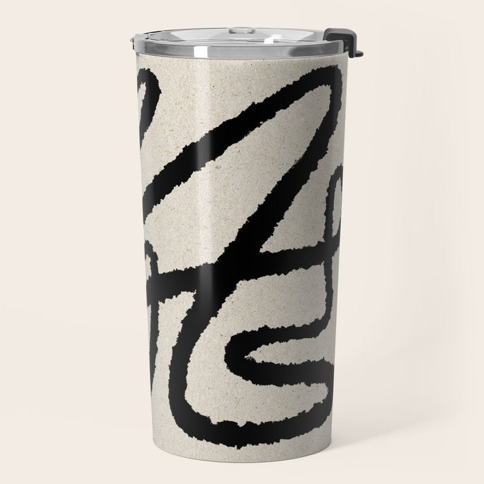 Line art abstract black 1 Travel Mug Gallery Image 2