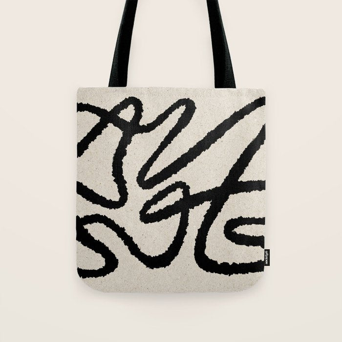 Line art abstract black 1 Tote Bag Gallery Image 1