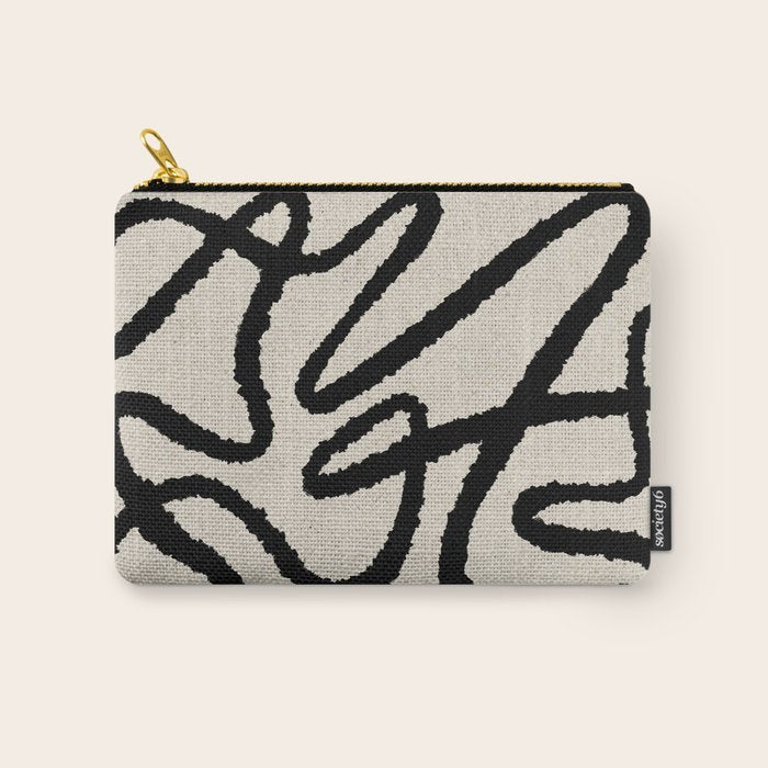Line art abstract black 1 Carry All Pouch Gallery Image 1