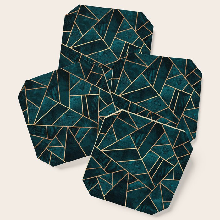 Deep Teal Stone Coaster Gallery Image 1