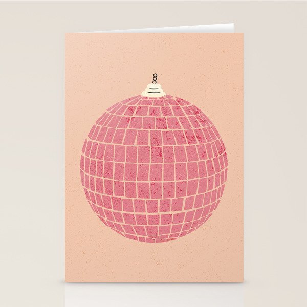 Disco Ball in Pink Stationery Card Gallery Image 2