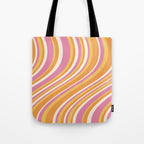 Wavy Stripes XXV - Pink Orange Yellow Tote Bag Gallery Image 1