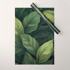 Lush Green Leaf Serenity Calm Garden Vibes Wrapping Paper Gallery Image 1