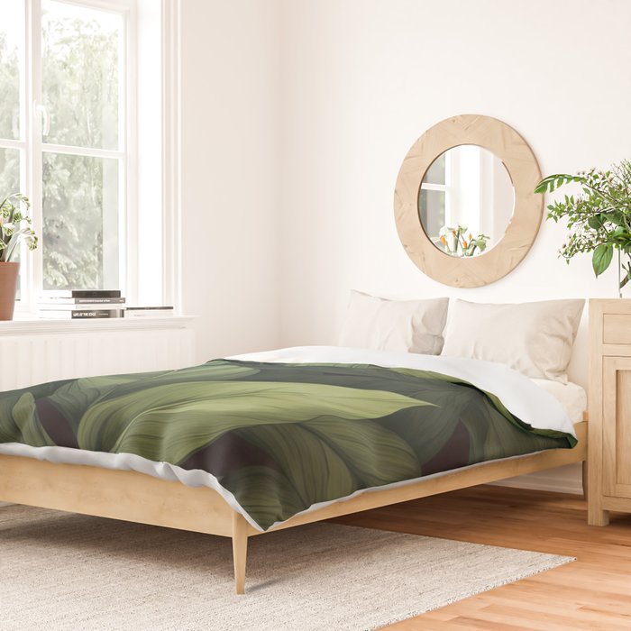 Lush Green Leaf Serenity Calm Garden Vibes Duvet Cover Gallery Image 2