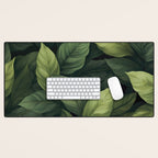 Lush Green Leaf Serenity Calm Garden Vibes Desk Mat Gallery Image 1