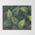 Lush Green Leaf Serenity Calm Garden Vibes Throw Blanket Gallery Image 2