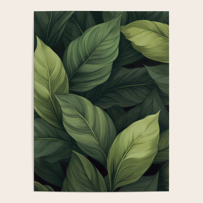 Lush Green Leaf Serenity Calm Garden Vibes Poster Gallery Image 1