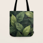 Lush Green Leaf Serenity Calm Garden Vibes Tote Bag Gallery Image 1