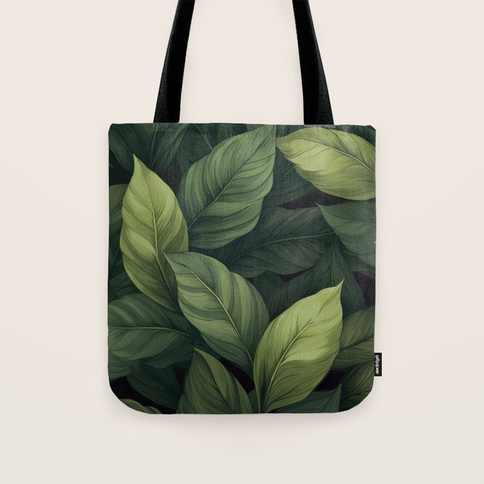 Lush Green Leaf Serenity Calm Garden Vibes Tote Bag Gallery Image 1