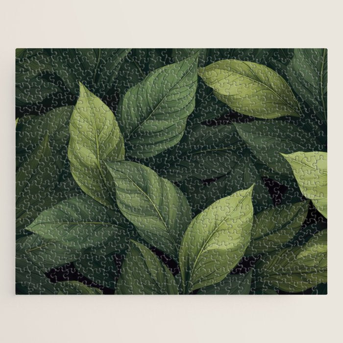 Lush Green Leaf Serenity Calm Garden Vibes Jigsaw Puzzle Gallery Image 1
