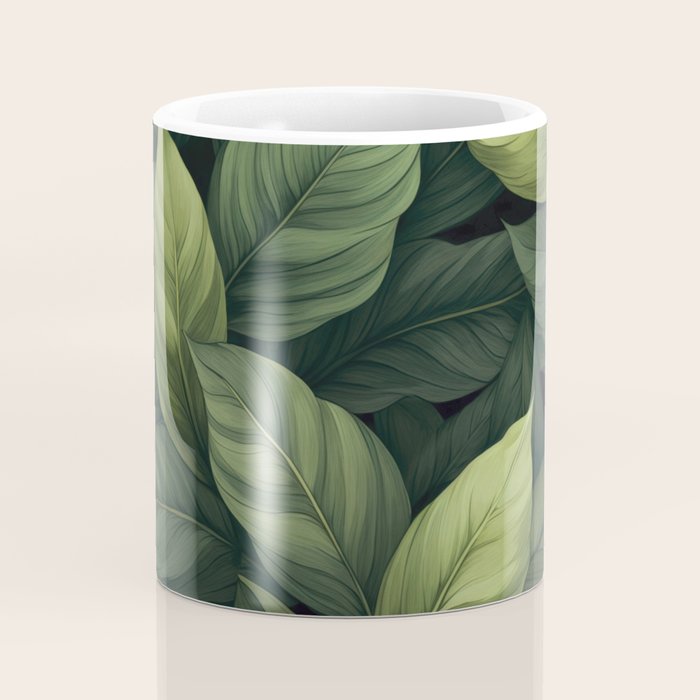 Lush Green Leaf Serenity Calm Garden Vibes Coffee Mug Gallery Image 4