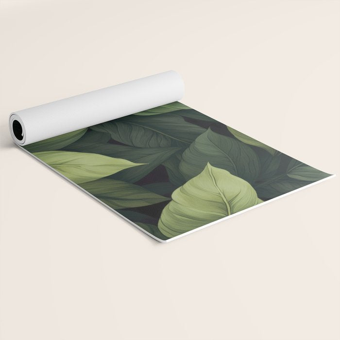 Lush Green Leaf Serenity Calm Garden Vibes Yoga Mat Gallery Image 2