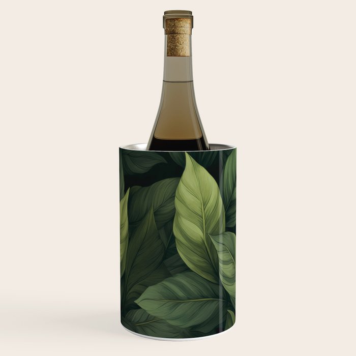 Lush Green Leaf Serenity Calm Garden Vibes Wine Chiller Gallery Image 2