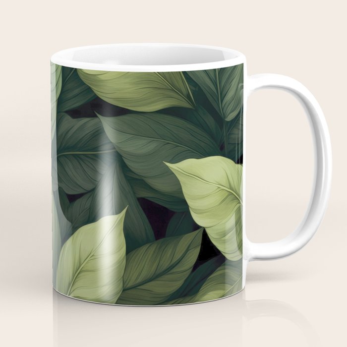 Lush Green Leaf Serenity Calm Garden Vibes Coffee Mug Gallery Image 1