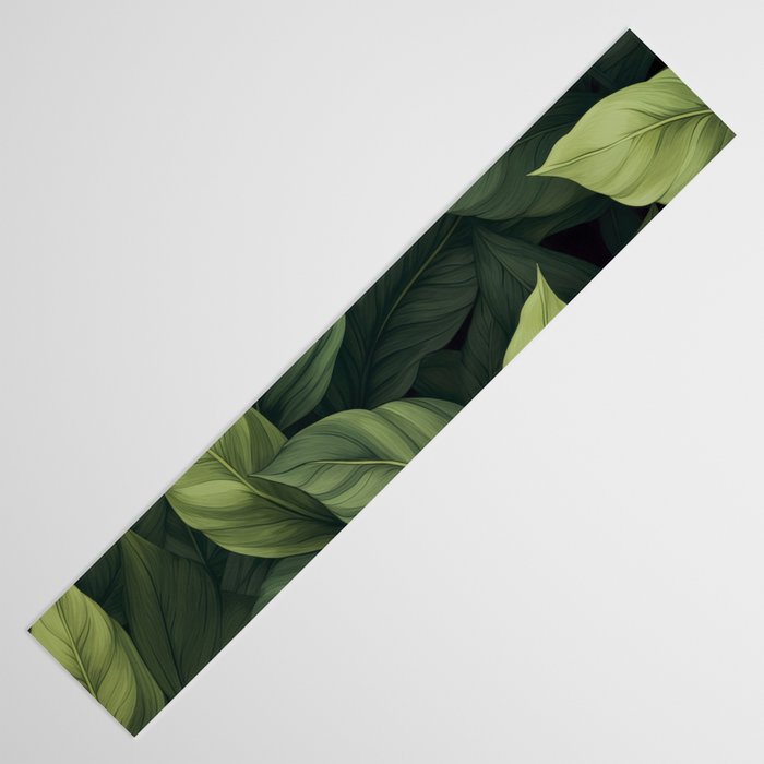 Lush Green Leaf Serenity Calm Garden Vibes Table Runner Gallery Image 3