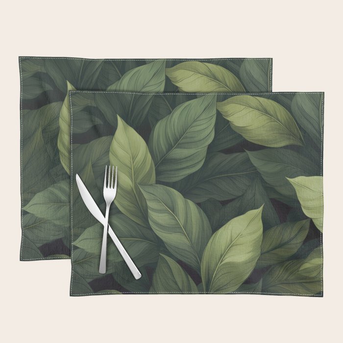 Lush Green Leaf Serenity Calm Garden Vibes Placemat Gallery Image 1