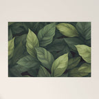 Lush Green Leaf Serenity Calm Garden Vibes Welcome Mat Gallery Image 1