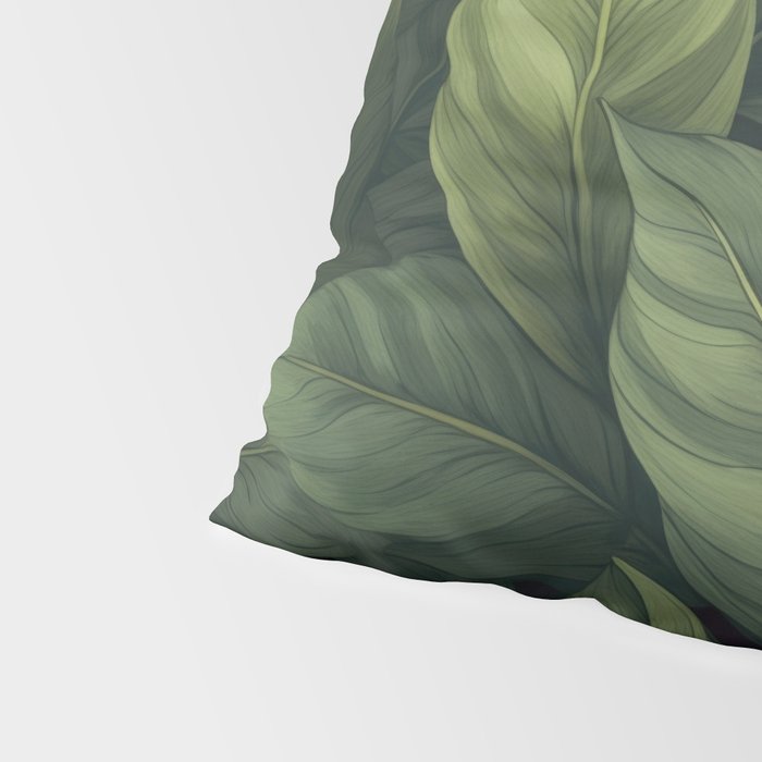 Lush Green Leaf Serenity Calm Garden Vibes Pillow Sham Gallery Image 4