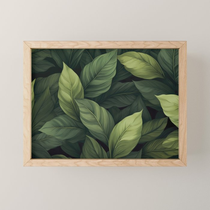 Lush Green Leaf Serenity Calm Garden Vibes Mini Art Print Gallery Image 1