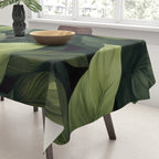 Lush Green Leaf Serenity Calm Garden Vibes Tablecloth Gallery Image 3