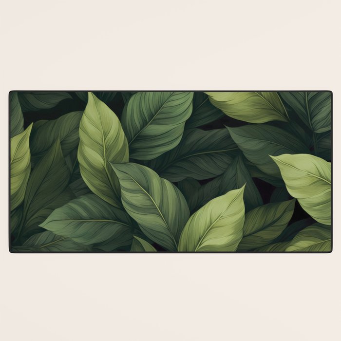 Lush Green Leaf Serenity Calm Garden Vibes Desk Mat Gallery Image 3