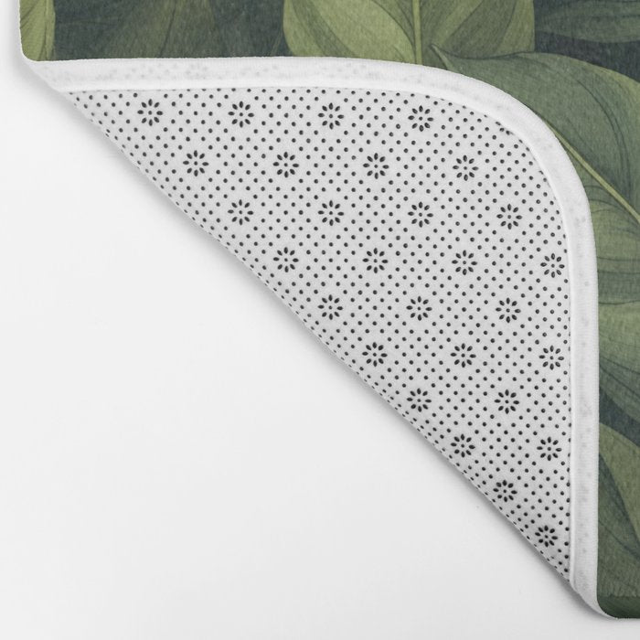 Lush Green Leaf Serenity Calm Garden Vibes Bath Mat Gallery Image 2