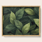 Lush Green Leaf Serenity Calm Garden Vibes Serving Tray Gallery Image 1