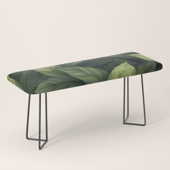 Lush Green Leaf Serenity Calm Garden Vibes Bench Gallery Image 1