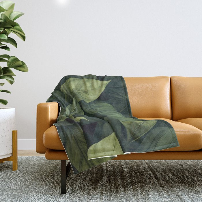 Lush Green Leaf Serenity Calm Garden Vibes Throw Blanket Gallery Image 1