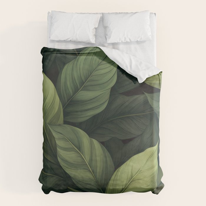 Lush Green Leaf Serenity Calm Garden Vibes Duvet Cover Gallery Image 6