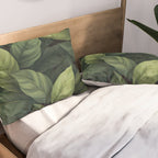 Lush Green Leaf Serenity Calm Garden Vibes Pillow Sham Gallery Image 2