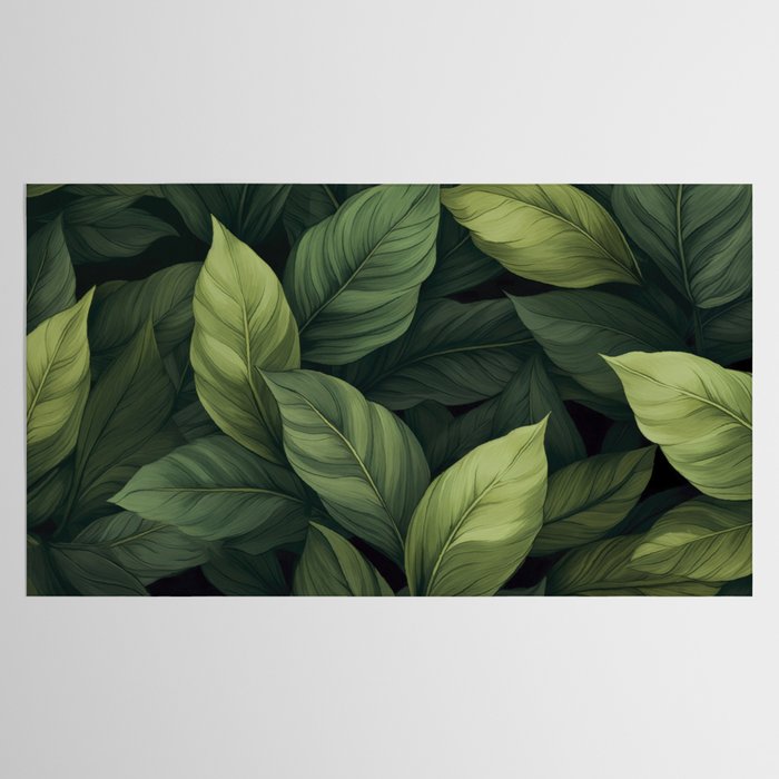 Lush Green Leaf Serenity Calm Garden Vibes Tablecloth Gallery Image 2