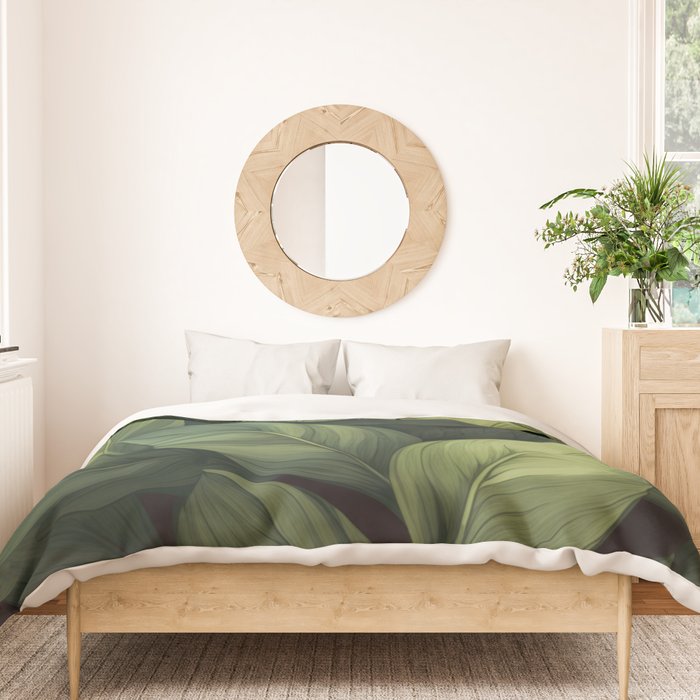 Lush Green Leaf Serenity Calm Garden Vibes Duvet Cover Gallery Image 3