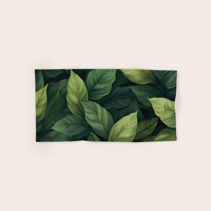 Lush Green Leaf Serenity Calm Garden Vibes Bath Towel Gallery Image 1