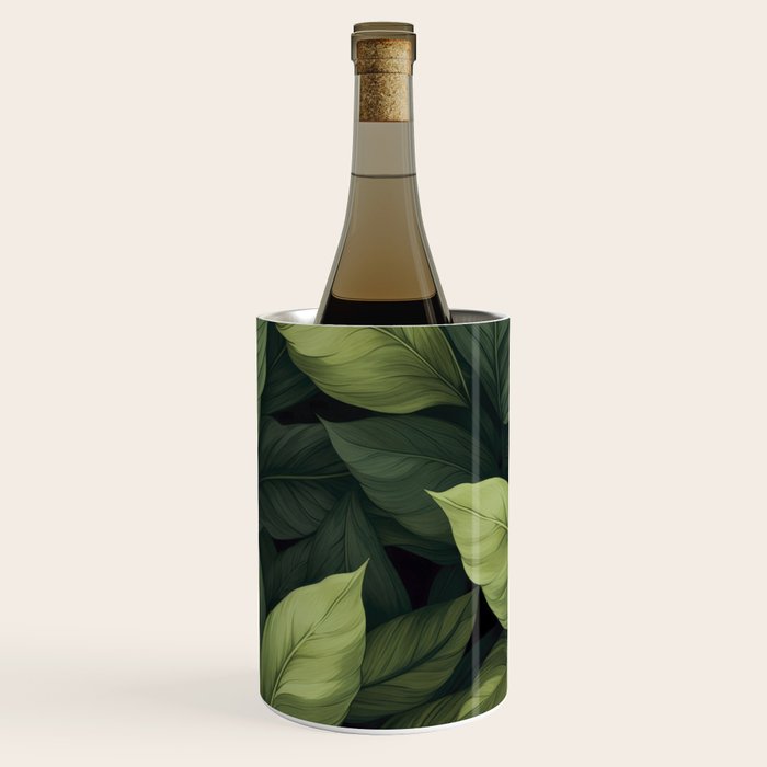 Lush Green Leaf Serenity Calm Garden Vibes Wine Chiller Gallery Image 3