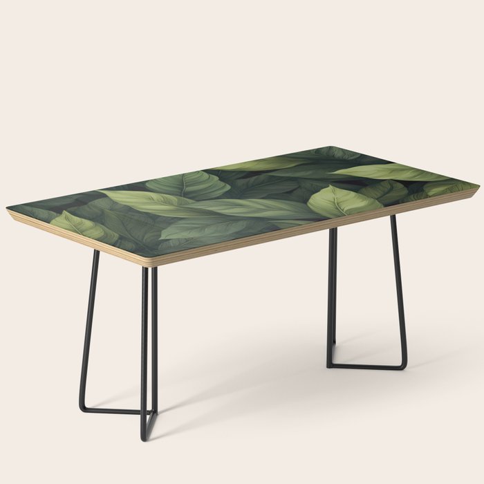 Lush Green Leaf Serenity Calm Garden Vibes Coffee Table Gallery Image 1
