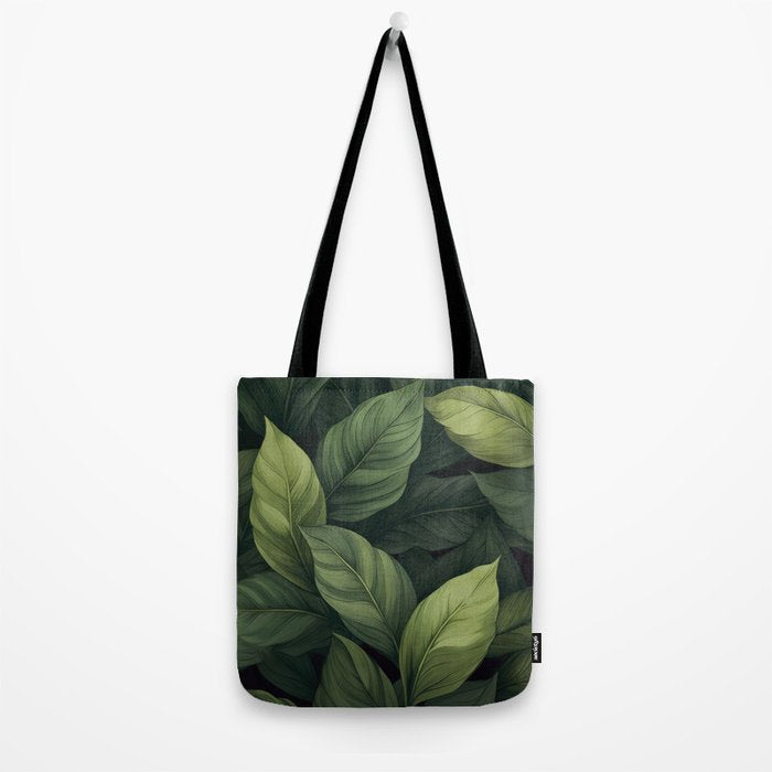 Lush Green Leaf Serenity Calm Garden Vibes Tote Bag Gallery Image 2