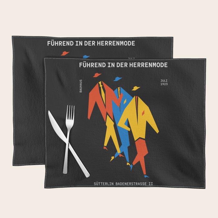 Men | Bauhaus IV: Night Black Edition Placemat Gallery Image 1