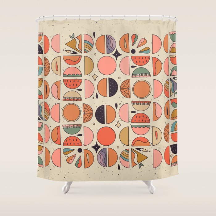 Retro Fruits Shower Curtain Gallery Image 1
