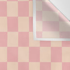 Checkerboard Check Checkered Pattern in Blush Pink and Cream Wall Tapestry Gallery Image 3