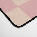 Checkerboard Check Checkered Pattern in Blush Pink and Cream Desk Mat Gallery Image 4