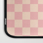 Checkerboard Check Checkered Pattern in Blush Pink and Cream Laptop Sleeve Gallery Image 3