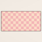 Checkerboard Check Checkered Pattern in Blush Pink and Cream Desk Mat Gallery Image 3