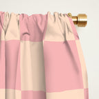 Checkerboard Check Checkered Pattern in Blush Pink and Cream Window Curtain Gallery Image 2