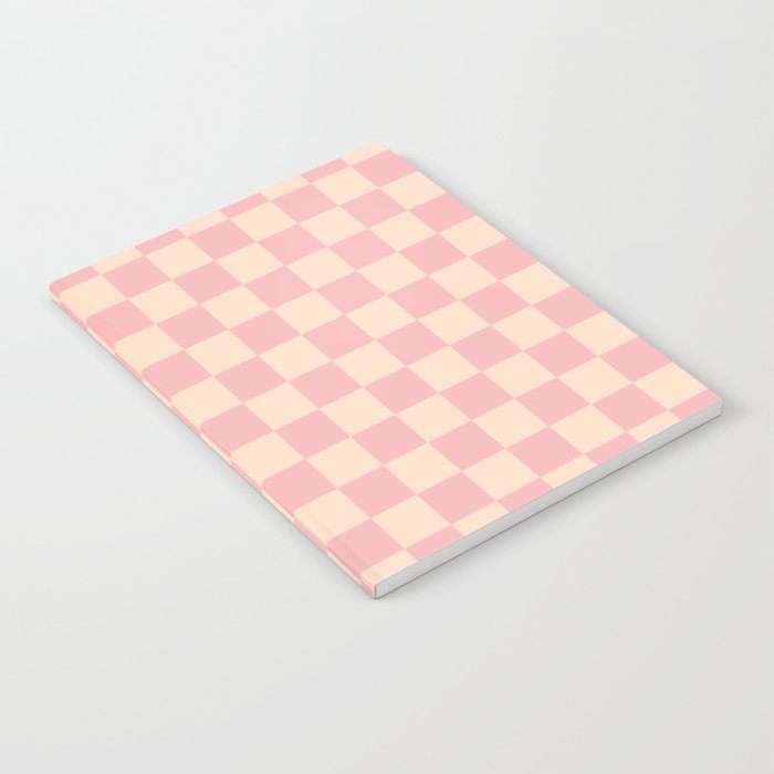 Checkerboard Check Checkered Pattern in Blush Pink and Cream Notebook Gallery Image 1