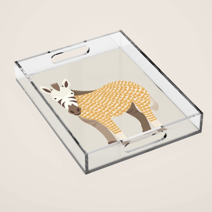 Whimsical Zebra Acrylic Tray Gallery Image 1